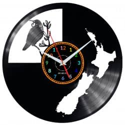 Nowa Zelandia Zegar Ścienny Płyta Winylowa Nowoczesny Dekoracyjny Na Prezent Urodziny