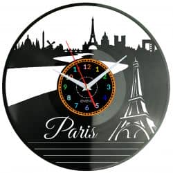 Paryż Zegar Ścienny Płyta Winylowa Nowoczesny Dekoracyjny Na Prezent Urodziny