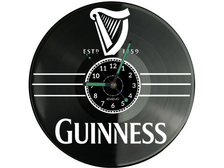 Guinness Emblem Zegar Ścienny Płyta Winylowa Nowoczesny Dekoracyjny Na Prezent Urodziny