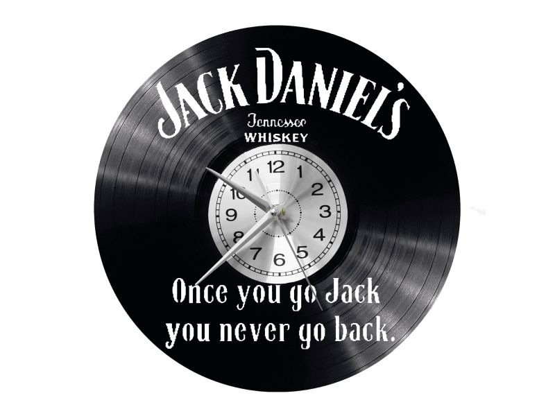 JACK DANIEL'S WHISKEY ZEGAR ŚCIENNY PŁYTA WINYLOWA PREZENT UPOMINEK URODZINY DLA NIEJ DLA NIEGO EVEVO EVEVO.PL W0067