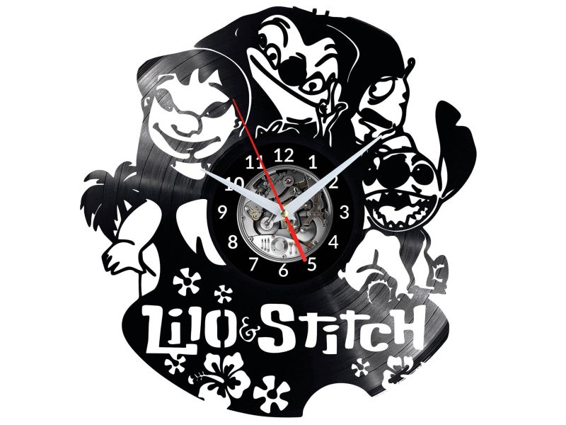 LILO AND STITCH ZEGAR ŚCIENNY WINYL PŁYTA WINYLOWA EVEVO.PL EVEVO