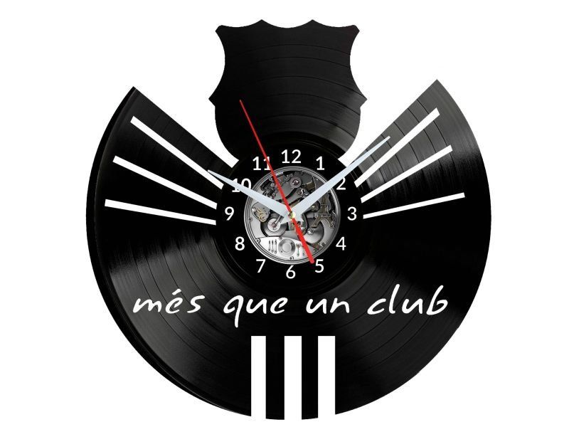 BARCELONA ZEGAR ŚCIENNY DEKORACYJNY NOWOCZESNY PŁYTA WINYLOWA WINYL NA PREZENT EVEVO.PL