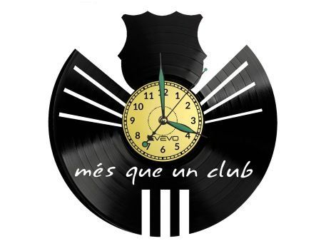 BARCELONA ZEGAR ŚCIENNY DEKORACYJNY NOWOCZESNY PŁYTA WINYLOWA WINYL NA PREZENT EVEVO.PL