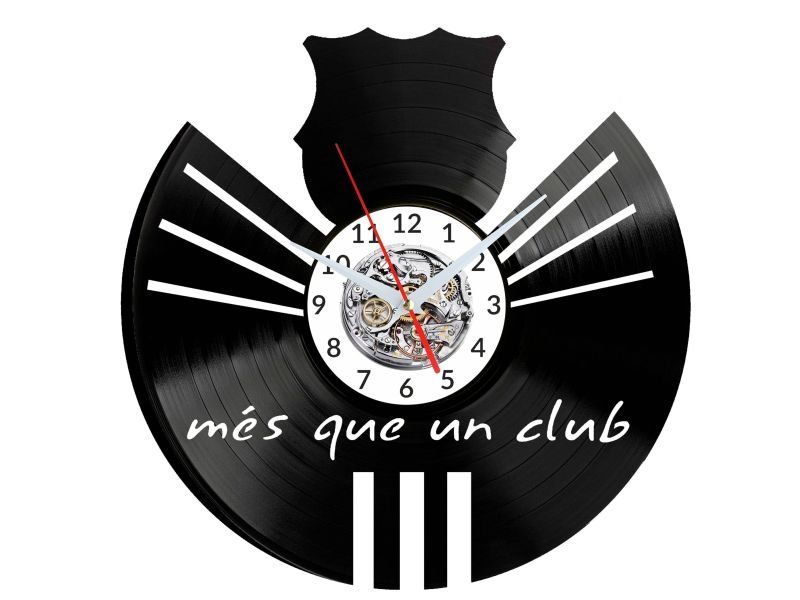 BARCELONA ZEGAR ŚCIENNY DEKORACYJNY NOWOCZESNY PŁYTA WINYLOWA WINYL NA PREZENT EVEVO.PL