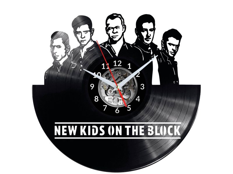 New Kids on The Block Zegar Ścienny Płyta Winylowa Nowoczesny Dekoracyjny Na Prezent Urodziny