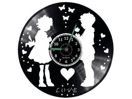 WALENTYNKI MIŁOŚĆ ZEGAR ŚCIENNY PŁYTA WINYLOWA PREZENT UPOMINEK URODZINY EVEVO EVEVO.PL W0181
