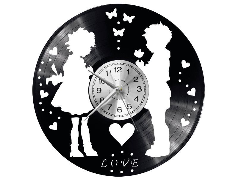WALENTYNKI MIŁOŚĆ ZEGAR ŚCIENNY PŁYTA WINYLOWA PREZENT UPOMINEK URODZINY EVEVO EVEVO.PL W0181