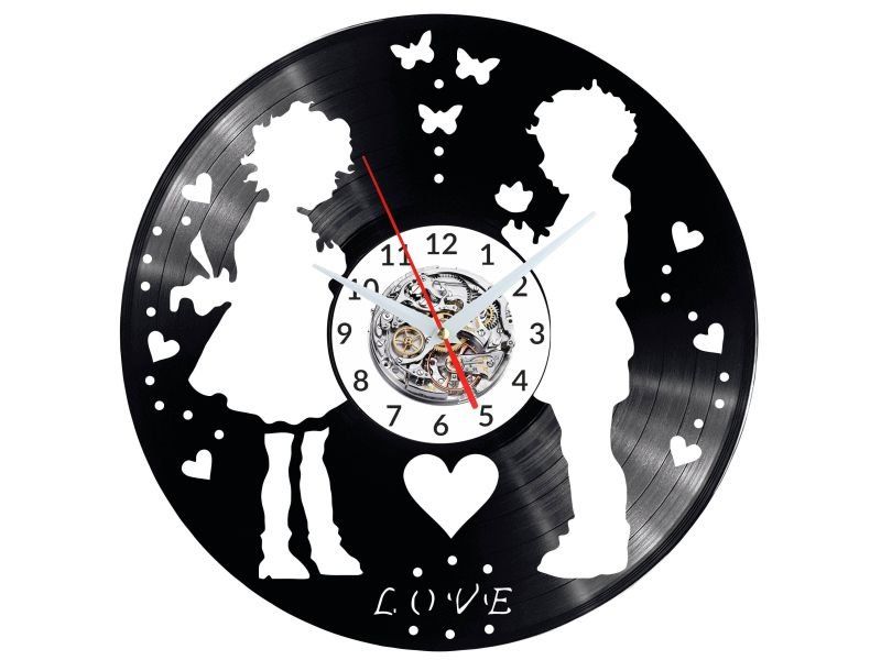 WALENTYNKI MIŁOŚĆ ZEGAR ŚCIENNY PŁYTA WINYLOWA PREZENT UPOMINEK URODZINY EVEVO EVEVO.PL W0181