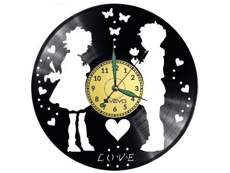 WALENTYNKI MIŁOŚĆ ZEGAR ŚCIENNY PŁYTA WINYLOWA PREZENT UPOMINEK URODZINY EVEVO EVEVO.PL W0181