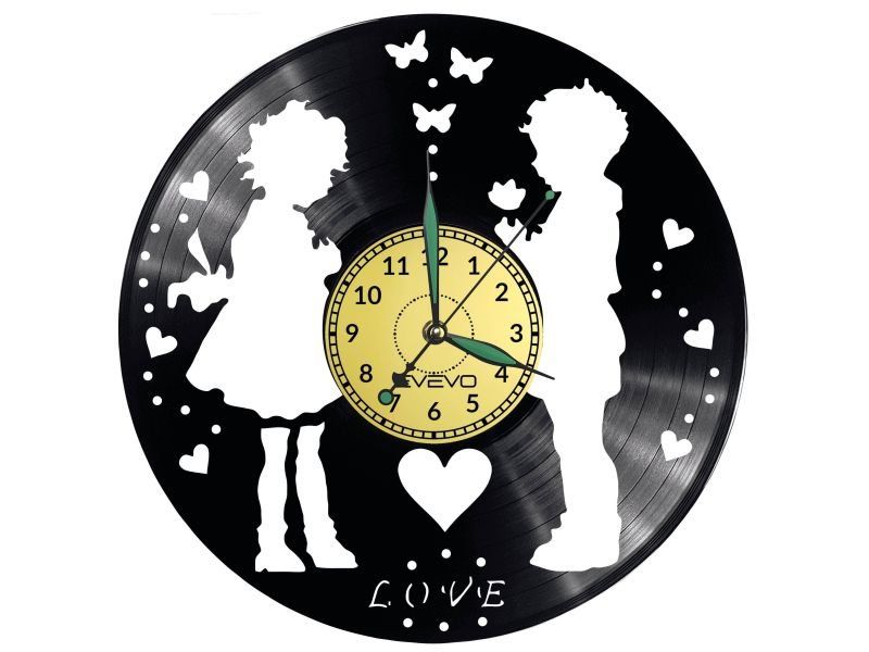 WALENTYNKI MIŁOŚĆ ZEGAR ŚCIENNY PŁYTA WINYLOWA PREZENT UPOMINEK URODZINY EVEVO EVEVO.PL W0181