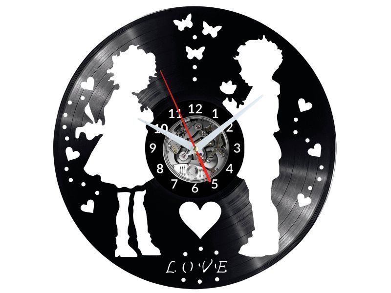 WALENTYNKI MIŁOŚĆ ZEGAR ŚCIENNY PŁYTA WINYLOWA PREZENT UPOMINEK URODZINY EVEVO EVEVO.PL W0181