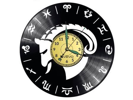 ZNAK ZODIAKU KOZIOROŻEC ZEGAR ŚCIENNY DEKORACYJNY NOWOCZESNY PŁYTA WINYLOWA WINYL NA PREZENT EVEVO.PL W0195
