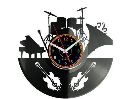 Muzyka Fortepian ZEGAR ŚCIENNY DEKORACYJNY NOWOCZESNY PŁYTA WINYLOWA WINYL NA PREZENT EVEVO EVEVO.PL W0212