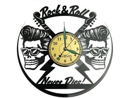 Rock & Roll ZEGAR ŚCIENNY DEKORACYJNY NOWOCZESNY PŁYTA WINYLOWA WINYL NA PREZENT EVEVO EVEVO.PL W0227
