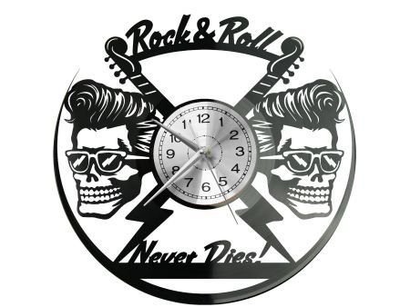Rock & Roll ZEGAR ŚCIENNY DEKORACYJNY NOWOCZESNY PŁYTA WINYLOWA WINYL NA PREZENT EVEVO EVEVO.PL W0227