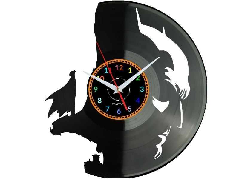BATMAN ZEGAR ŚCIENNY DEKORACYJNY NOWOCZESNY PŁYTA WINYLOWA WINYL NA PREZENT EVEVO EVEVO.PL W0244