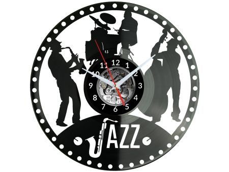 JAZZ MUZYKA ZEGAR ŚCIENNY DEKORACYJNY NOWOCZESNY PŁYTA WINYLOWA WINYL NA PREZENT EVEVO EVEVO.PL W0253