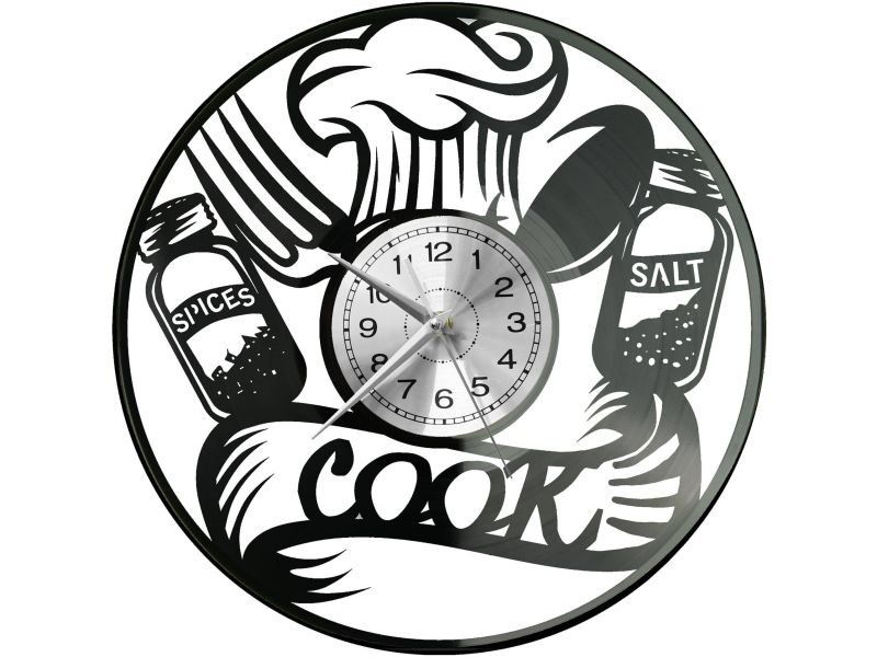 Zegar Kucharza ZEGAR ŚCIENNY DEKORACYJNY NOWOCZESNY PŁYTA WINYLOWA WINYL NA PREZENT EVEVO EVEVO.PL W0255