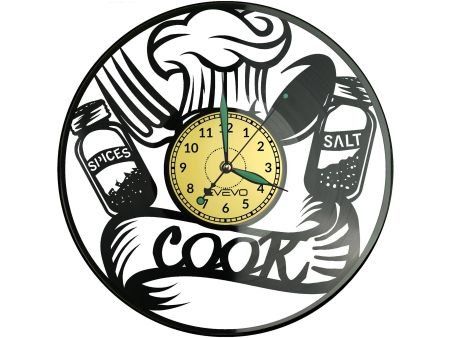 Zegar Kucharza ZEGAR ŚCIENNY DEKORACYJNY NOWOCZESNY PŁYTA WINYLOWA WINYL NA PREZENT EVEVO EVEVO.PL W0255