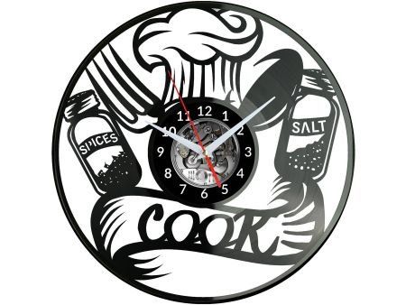 Zegar Kucharza ZEGAR ŚCIENNY DEKORACYJNY NOWOCZESNY PŁYTA WINYLOWA WINYL NA PREZENT EVEVO EVEVO.PL W0255