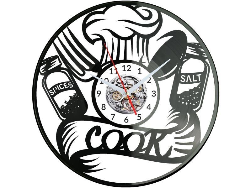 Zegar Kucharza ZEGAR ŚCIENNY DEKORACYJNY NOWOCZESNY PŁYTA WINYLOWA WINYL NA PREZENT EVEVO EVEVO.PL W0255