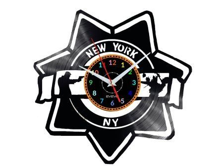 CSI NEW YORK ZEGAR ŚCIENNY DEKORACYJNY NOWOCZESNY PŁYTA WINYLOWA WINYL NA PREZENT EVEVO EVEVO.PL W0310