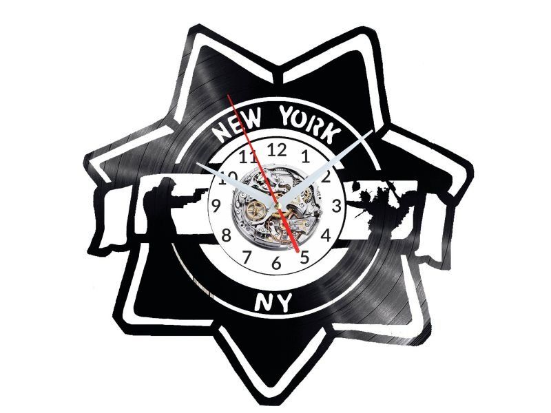 CSI NEW YORK ZEGAR ŚCIENNY DEKORACYJNY NOWOCZESNY PŁYTA WINYLOWA WINYL NA PREZENT EVEVO EVEVO.PL W0310