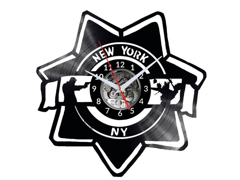 CSI NEW YORK ZEGAR ŚCIENNY DEKORACYJNY NOWOCZESNY PŁYTA WINYLOWA WINYL NA PREZENT EVEVO EVEVO.PL W0310