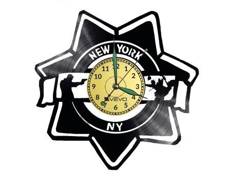 CSI NEW YORK ZEGAR ŚCIENNY DEKORACYJNY NOWOCZESNY PŁYTA WINYLOWA WINYL NA PREZENT EVEVO EVEVO.PL W0310