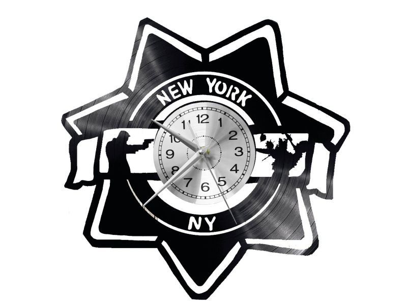 CSI NEW YORK ZEGAR ŚCIENNY DEKORACYJNY NOWOCZESNY PŁYTA WINYLOWA WINYL NA PREZENT EVEVO EVEVO.PL W0310