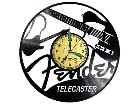 Fender Telecaster Zegar Ścienny Płyta Winylowa Nowoczesny Dekoracyjny Na Prezent Urodziny