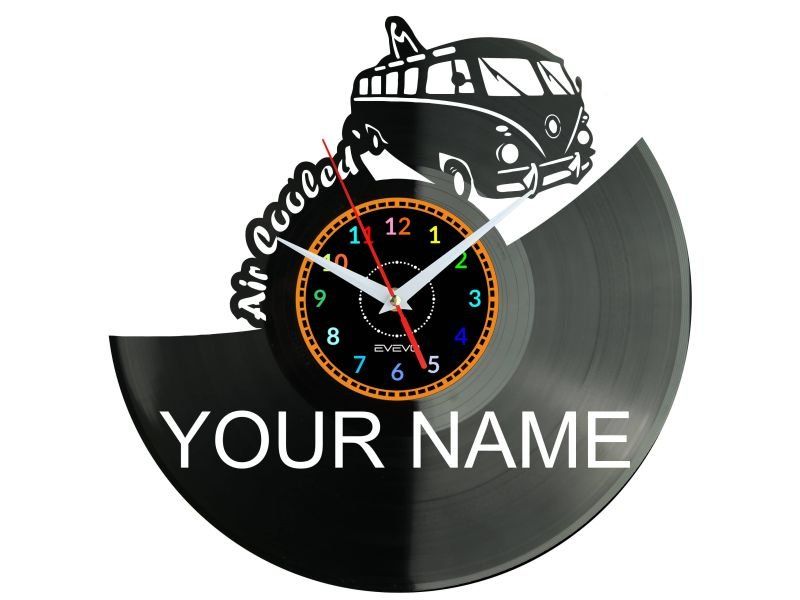 VW Volkswagen Twoje Imię Zegar Ścienny Dekoracyjny Płyta Winylowa Prezent Dla Niego Dla Niej evevo.pl W0359