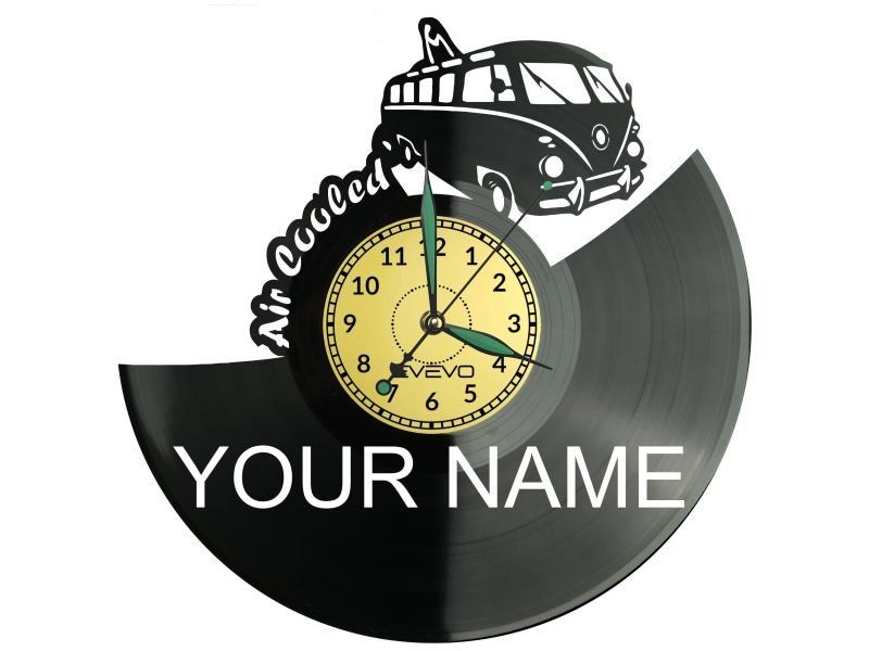 VW Volkswagen Twoje Imię Zegar Ścienny Dekoracyjny Płyta Winylowa Prezent Dla Niego Dla Niej evevo.pl W0359