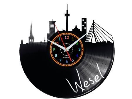 WESEL ZEGAR ŚCIENNY DEKORACYJNY NOWOCZESNY PŁYTA WINYLOWA WINYL NA PREZENT EVEVO EVEVO.PL W0427