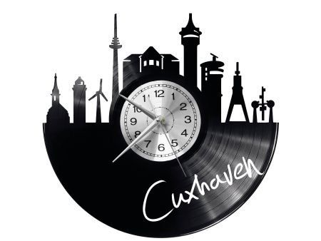 CUXHAVEN ZEGAR ŚCIENNY DEKORACYJNY NOWOCZESNY PŁYTA WINYLOWA WINYL NA PREZENT EVEVO EVEVO.PL W0434
