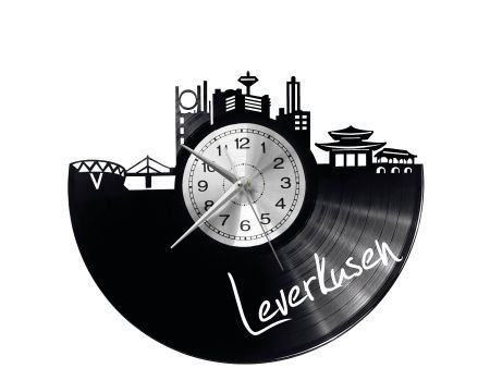 LEVERKUSEN ZEGAR ŚCIENNY DEKORACYJNY NOWOCZESNY PŁYTA WINYLOWA WINYL NA PREZENT EVEVO EVEVO.PL W0435