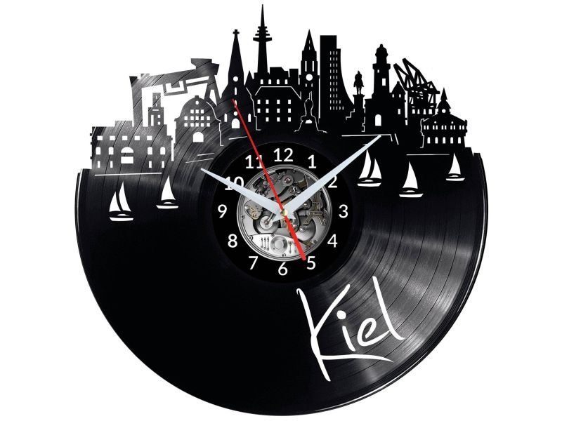 KIEL ZEGAR ŚCIENNY DEKORACYJNY NOWOCZESNY PŁYTA WINYLOWA WINYL NA PREZENT EVEVO EVEVO.PL W0437