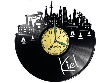 KIEL ZEGAR ŚCIENNY DEKORACYJNY NOWOCZESNY PŁYTA WINYLOWA WINYL NA PREZENT EVEVO EVEVO.PL W0437