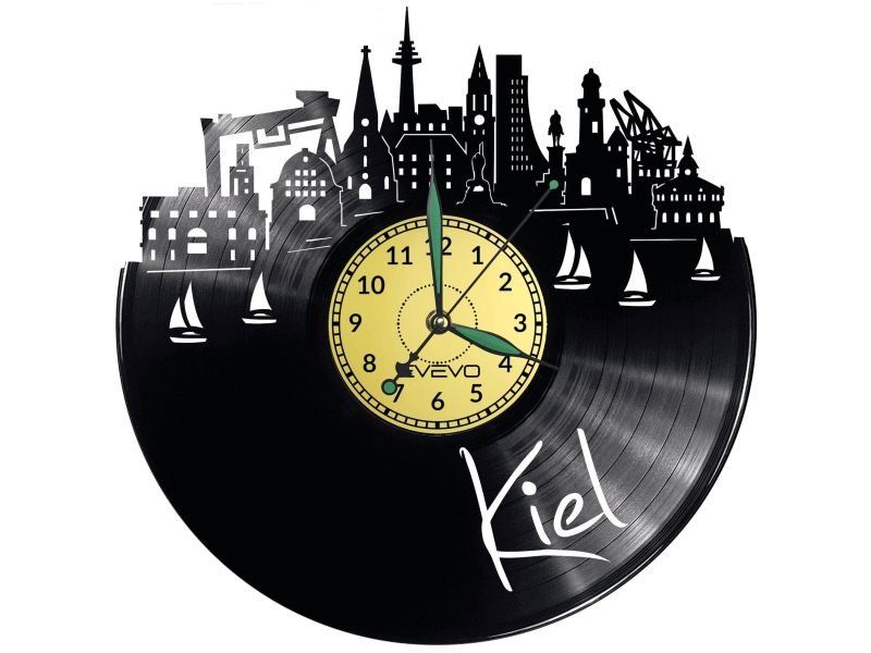 KIEL ZEGAR ŚCIENNY DEKORACYJNY NOWOCZESNY PŁYTA WINYLOWA WINYL NA PREZENT EVEVO EVEVO.PL W0437