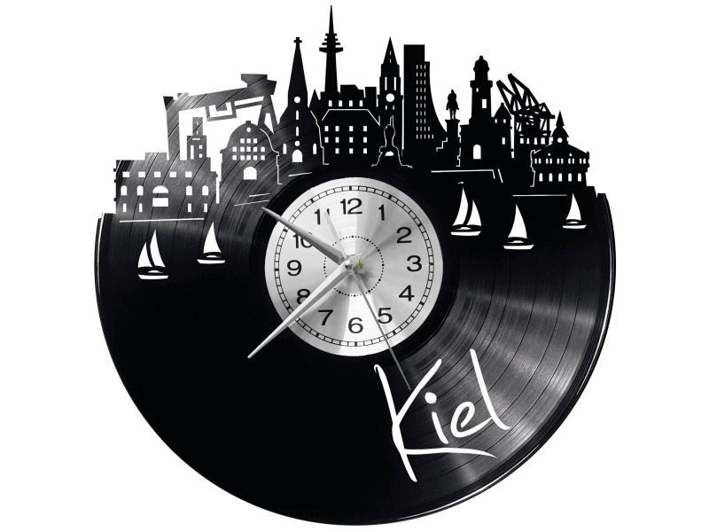 KIEL ZEGAR ŚCIENNY DEKORACYJNY NOWOCZESNY PŁYTA WINYLOWA WINYL NA PREZENT EVEVO EVEVO.PL W0437