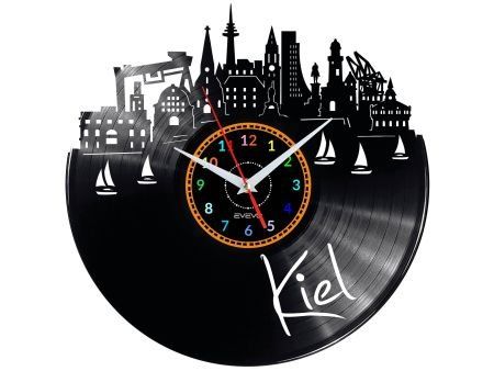 KIEL ZEGAR ŚCIENNY DEKORACYJNY NOWOCZESNY PŁYTA WINYLOWA WINYL NA PREZENT EVEVO EVEVO.PL W0437