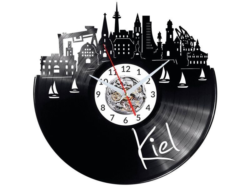 KIEL ZEGAR ŚCIENNY DEKORACYJNY NOWOCZESNY PŁYTA WINYLOWA WINYL NA PREZENT EVEVO EVEVO.PL W0437