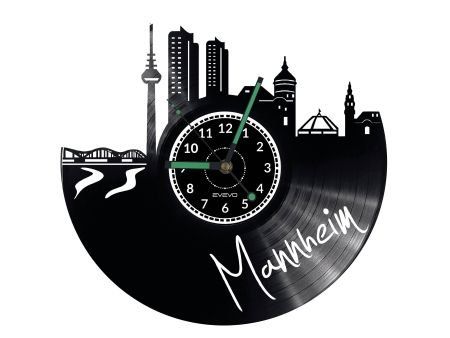 MANNHEIM ZEGAR ŚCIENNY DEKORACYJNY NOWOCZESNY PŁYTA WINYLOWA WINYL NA PREZENT EVEVO EVEVO.PL W0438