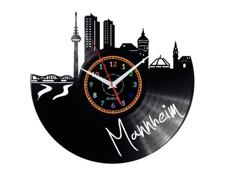 MANNHEIM ZEGAR ŚCIENNY DEKORACYJNY NOWOCZESNY PŁYTA WINYLOWA WINYL NA PREZENT EVEVO EVEVO.PL W0438