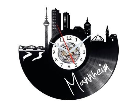 MANNHEIM ZEGAR ŚCIENNY DEKORACYJNY NOWOCZESNY PŁYTA WINYLOWA WINYL NA PREZENT EVEVO EVEVO.PL W0438