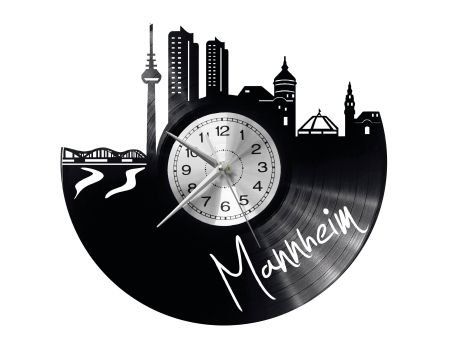 MANNHEIM ZEGAR ŚCIENNY DEKORACYJNY NOWOCZESNY PŁYTA WINYLOWA WINYL NA PREZENT EVEVO EVEVO.PL W0438
