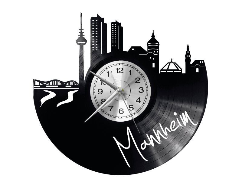 MANNHEIM ZEGAR ŚCIENNY DEKORACYJNY NOWOCZESNY PŁYTA WINYLOWA WINYL NA PREZENT EVEVO EVEVO.PL W0438