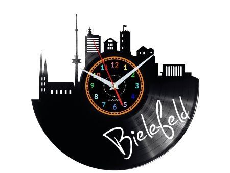 BIELEFELD ZEGAR ŚCIENNY DEKORACYJNY NOWOCZESNY PŁYTA WINYLOWA WINYL NA PREZENT EVEVO EVEVO.PL W0439