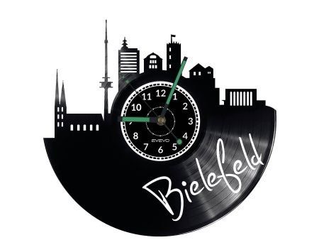 BIELEFELD ZEGAR ŚCIENNY DEKORACYJNY NOWOCZESNY PŁYTA WINYLOWA WINYL NA PREZENT EVEVO EVEVO.PL W0439