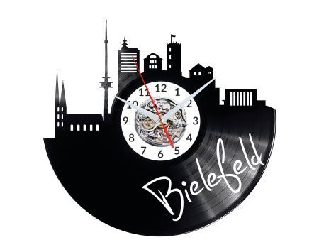 BIELEFELD ZEGAR ŚCIENNY DEKORACYJNY NOWOCZESNY PŁYTA WINYLOWA WINYL NA PREZENT EVEVO EVEVO.PL W0439